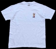 画像2: 90s USA製 CARTOON NETWORK SCOOBY DOO スクービードゥー刺繍 コットンTシャツ 白 L (2)