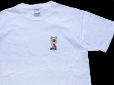 画像1: 90s USA製 CARTOON NETWORK SCOOBY DOO スクービードゥー刺繍 コットンTシャツ 白 L (1)