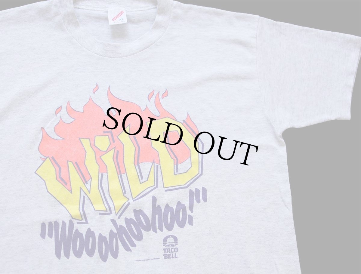 画像1: 90s USA製 WILD TACO BELL タコベル Tシャツ 杢ライトグレー XL (1)