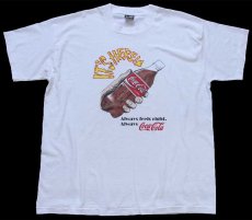 画像2: 90s USA製 IT'S HERE! Always feels right. Coca-Colaコカコーラ Tシャツ 白 XL (2)