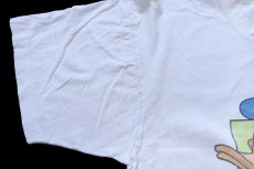 画像7: 90s USA製 Disneyディズニー ドナルドダック コットンTシャツ ボロ 白 L (7)