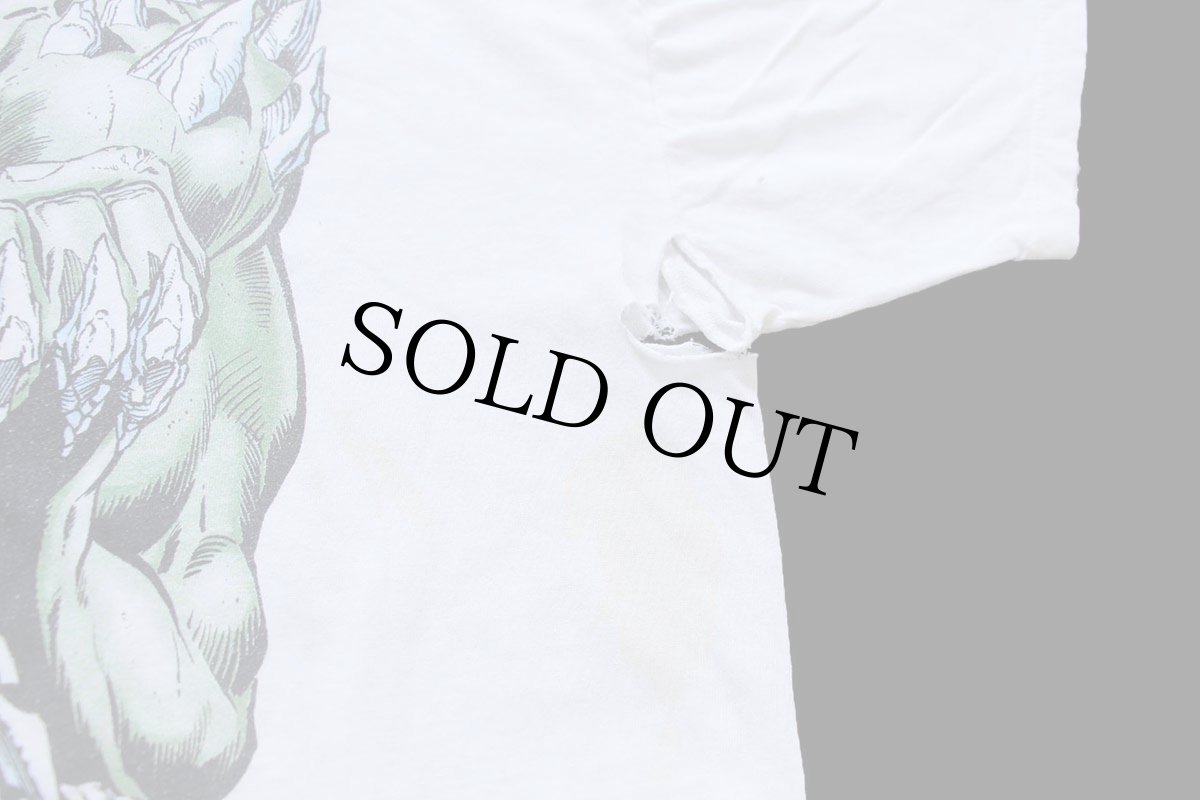 画像9: 90s Hanes Superman スーパーマン Doomsday 両面プリント コットンTシャツ ボロ 白 XL (9)