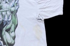 画像9: 90s Hanes Superman スーパーマン Doomsday 両面プリント コットンTシャツ ボロ 白 XL (9)