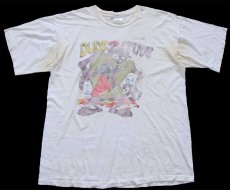 画像2: 90s DUDE with a TUDE タズマニアンデビル 染み込みプリント コットンTシャツ ボロ XL (2)