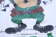 画像4: 90s USA製 ARTEX WHERE IN THE WORLD AM I ? DYESS AFB ABILENE, TEXAS タズマニアンデビル Tシャツ 白 L (4)