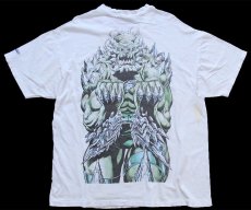 画像2: 90s Hanes Superman スーパーマン Doomsday 両面プリント コットンTシャツ ボロ 白 XL (2)