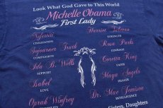 画像4: USA製 First Lady Michelle Obama MOM & CHIEF オバマ 大統領夫人 両面プリント コットンTシャツ 濃青 XL (4)
