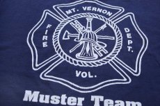画像4: 90s USA製 Hanes MT.VERNON FIRE DEPT. Muster Team 両面プリント Tシャツ 紺 XL (4)
