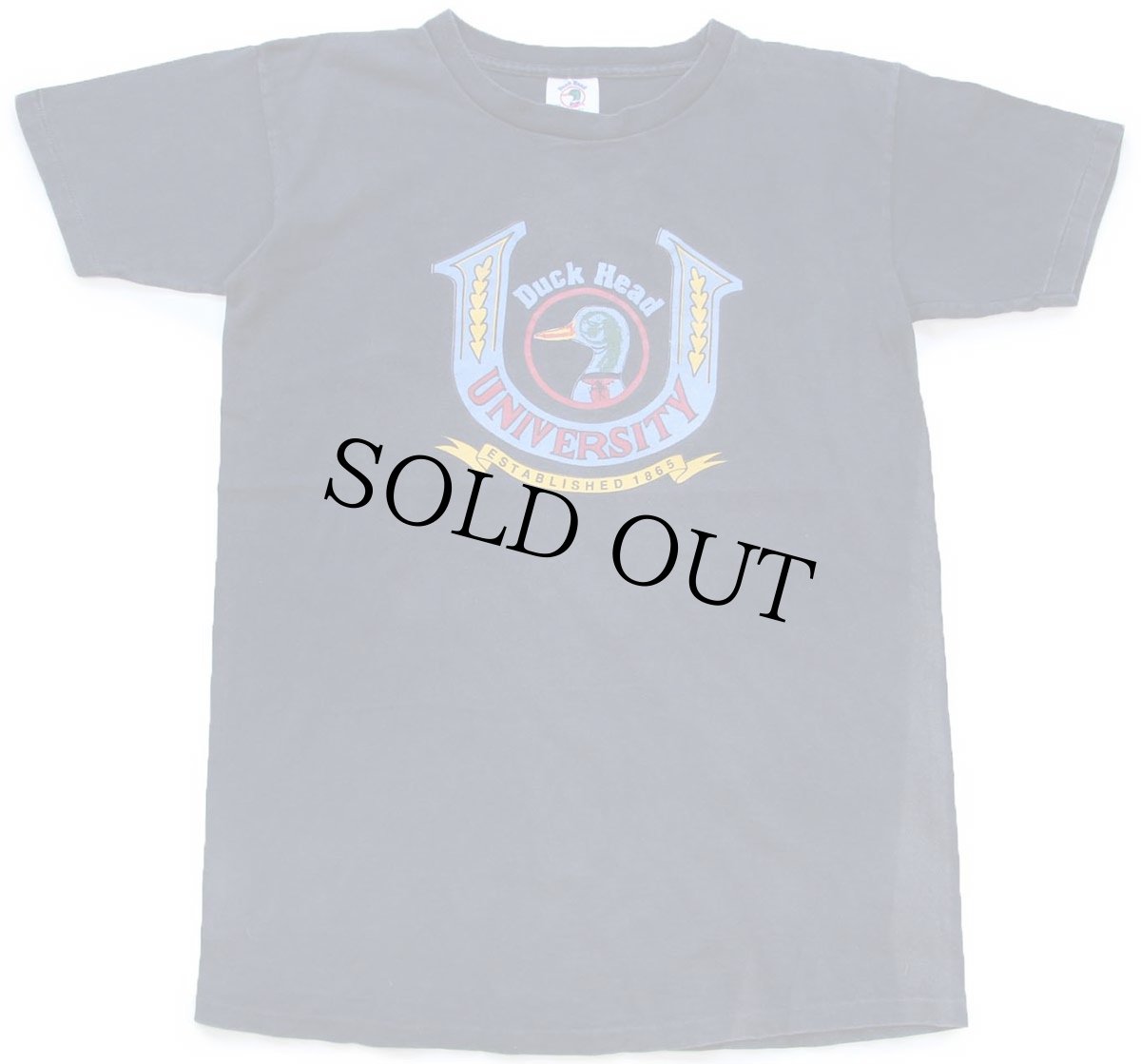 画像2: 90s USA製 Duck Head UNIVERSITY コットンTシャツ 濃紺 フェード (2)