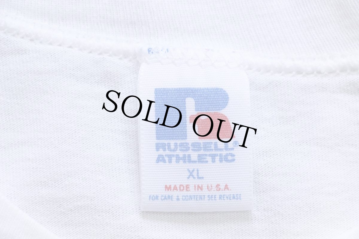 画像5: 90s USA製 RUSSELLラッセル POLAR BEAR CAPITAL OF THE WORLD シロクマ アート コットンTシャツ 白 XL (5)