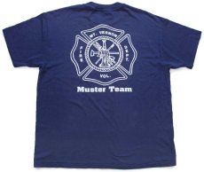 画像3: 90s USA製 Hanes MT.VERNON FIRE DEPT. Muster Team 両面プリント Tシャツ 紺 XL (3)