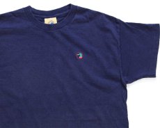画像1: 90s Duck Head ワンポイント ロゴ刺繍 コットンTシャツ 紺 (1)
