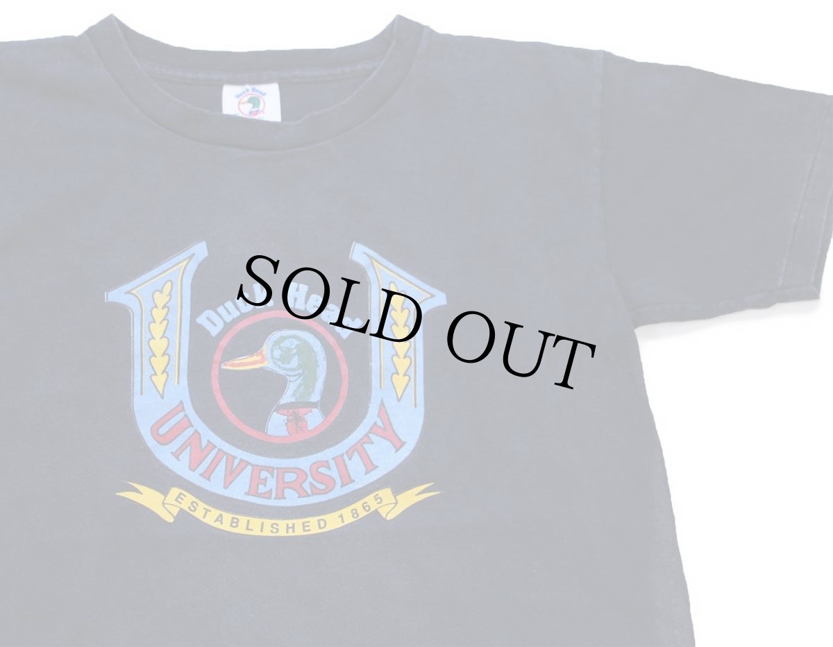 画像1: 90s USA製 Duck Head UNIVERSITY コットンTシャツ 濃紺 フェード (1)
