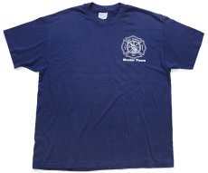画像2: 90s USA製 Hanes MT.VERNON FIRE DEPT. Muster Team 両面プリント Tシャツ 紺 XL (2)