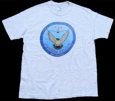 画像2: 90s USA製 Hanes F-16 FIGHTING FALCON 戦闘機 コットンTシャツ 杢ライトグレー XL (2)