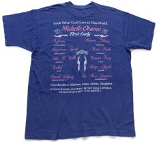 画像3: USA製 First Lady Michelle Obama MOM & CHIEF オバマ 大統領夫人 両面プリント コットンTシャツ 濃青 XL (3)