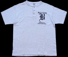 画像2: 90s Bloomfield Pawlak's Gulf Service 14 ナンバリング ヘンリーネック Tシャツ 杢ライトグレー L (2)