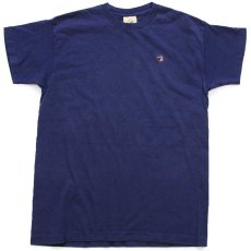 画像2: 90s Duck Head ワンポイント ロゴ刺繍 コットンTシャツ 紺 (2)