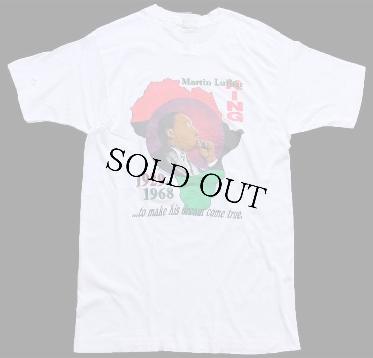 画像2: 80s USA製 Martin Luther King キング牧師 ...to make his dream come true. コットンTシャツ 白 L (2)