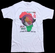 画像2: 80s USA製 Martin Luther King キング牧師 ...to make his dream come true. コットンTシャツ 白 L (2)