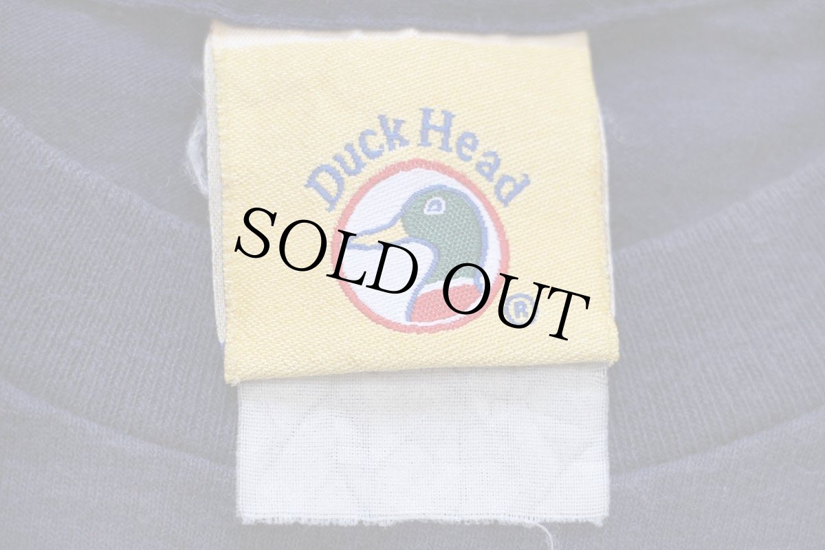 画像4: 90s Duck Head ワンポイント ロゴ刺繍 コットンTシャツ 紺 (4)
