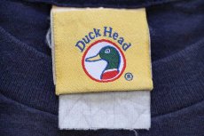 画像4: 90s Duck Head ワンポイント ロゴ刺繍 コットンTシャツ 紺 (4)