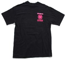 画像2: 90s USA製 Hanes HIRO ひろ MIAMI JAPANESE RESTAURANT 蛍光プリント コットンTシャツ 黒 M (2)