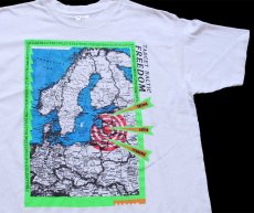 画像1: 90s TARGET BALTIC FREEDOM ESTONIA LATVIA LITHUANIA バルト三国 マップ コットンTシャツ 白 XL (1)