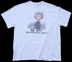 画像2: Pigpen ピッグペン BE YOU! 染み込みプリント コットンTシャツ 白 2XL★特大 スヌーピー (2)
