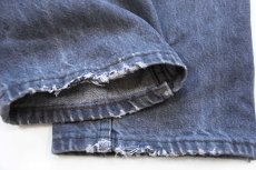 画像9: 80s USA製 Levi'sリーバイス 501 ダメージ 先染め ブラック デニムパンツ フェード W32 L32 (9)