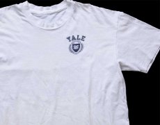 画像1: 90s YALE ロゴ コットンTシャツ 白 (1)