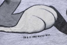 画像5: 90s USA製 Warner Bros LOONEY TUNES BUGS Bunny バッグスバニー コットンTシャツ 杢ライトグレー L (5)