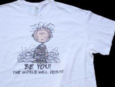 画像1: Pigpen ピッグペン BE YOU! 染み込みプリント コットンTシャツ 白 2XL★特大 スヌーピー (1)