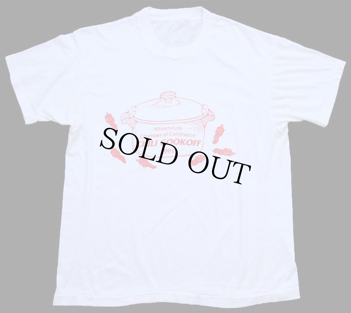画像2: 90s Whitehouse Chamber of Commerce CHILI COOKOFF 1991 トウガラシ コットンTシャツ 白 (2)