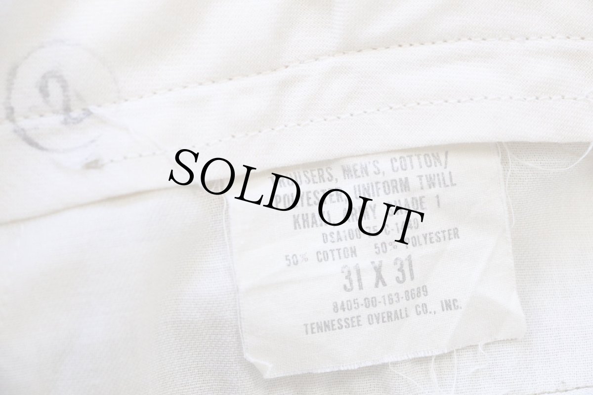 画像6: 70s 米軍 U.S.ARMY コットン×ポリエステル ツイル チノパン カーキ W31 L31 (6)