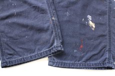 画像10: メキシコ製 carharttカーハート FR CAT2 ペンキ飛び ダック地 ワークパンツ 紺 フェード W34 L36 (10)