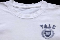 画像4: 90s YALE ロゴ コットンTシャツ 白 (4)