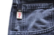 画像7: メキシコ製 carharttカーハート FR CAT2 ペンキ飛び ダック地 ワークパンツ 紺 フェード W34 L36 (7)