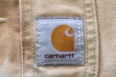 画像5: 90s carharttカーハート ダブルニー ダック地 オーバーオール 茶 フェード W34 (5)