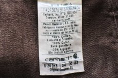 画像6: メキシコ製 carharttカーハート ペンキ飛び&ダメージ ダブルニー ダック地 ペインターパンツ ボロ 焦げ茶 フェード W34 L32 (6)