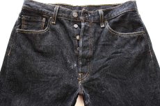 画像4: メキシコ製 Levi'sリーバイス 501 先染め ブラック デニムパンツ W34 (4)