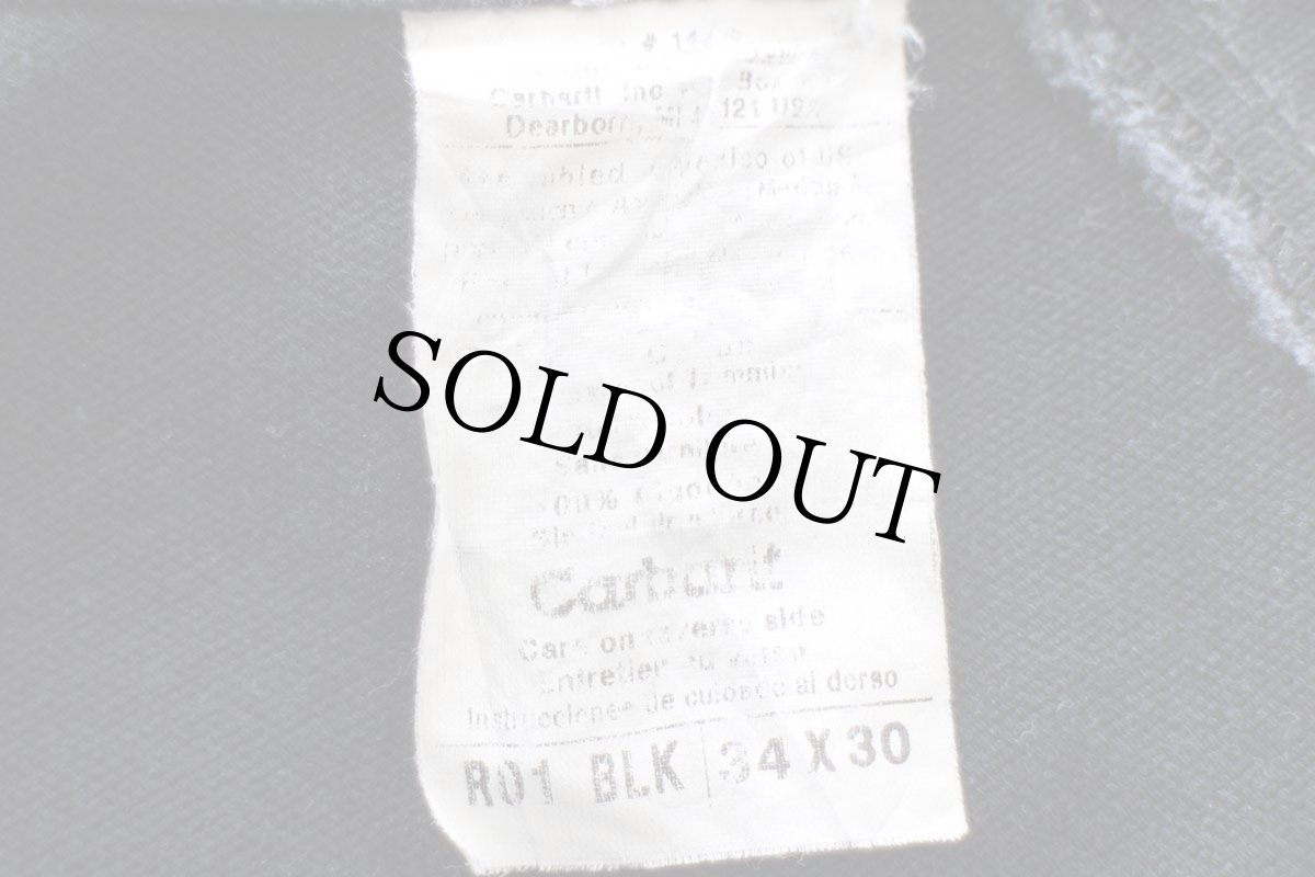 画像5: 00s carharttカーハート ダブルニー ダック地 オーバーオール 黒 W34 L30 (5)