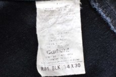 画像5: 00s carharttカーハート ダブルニー ダック地 オーバーオール 黒 W34 L30 (5)