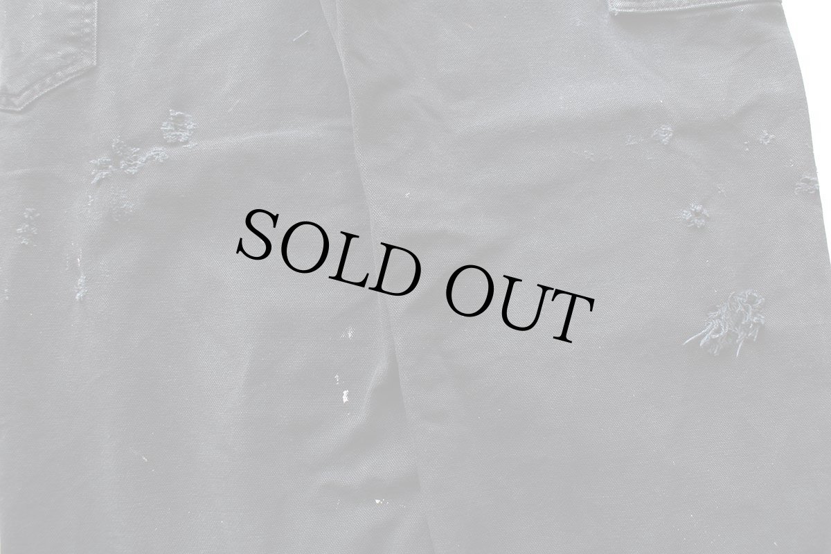 画像8: carharttカーハート ペンキ飛び&ダメージ ダブルニー ダック地 ペインターパンツ ボロ 黒 W29 L30 (8)