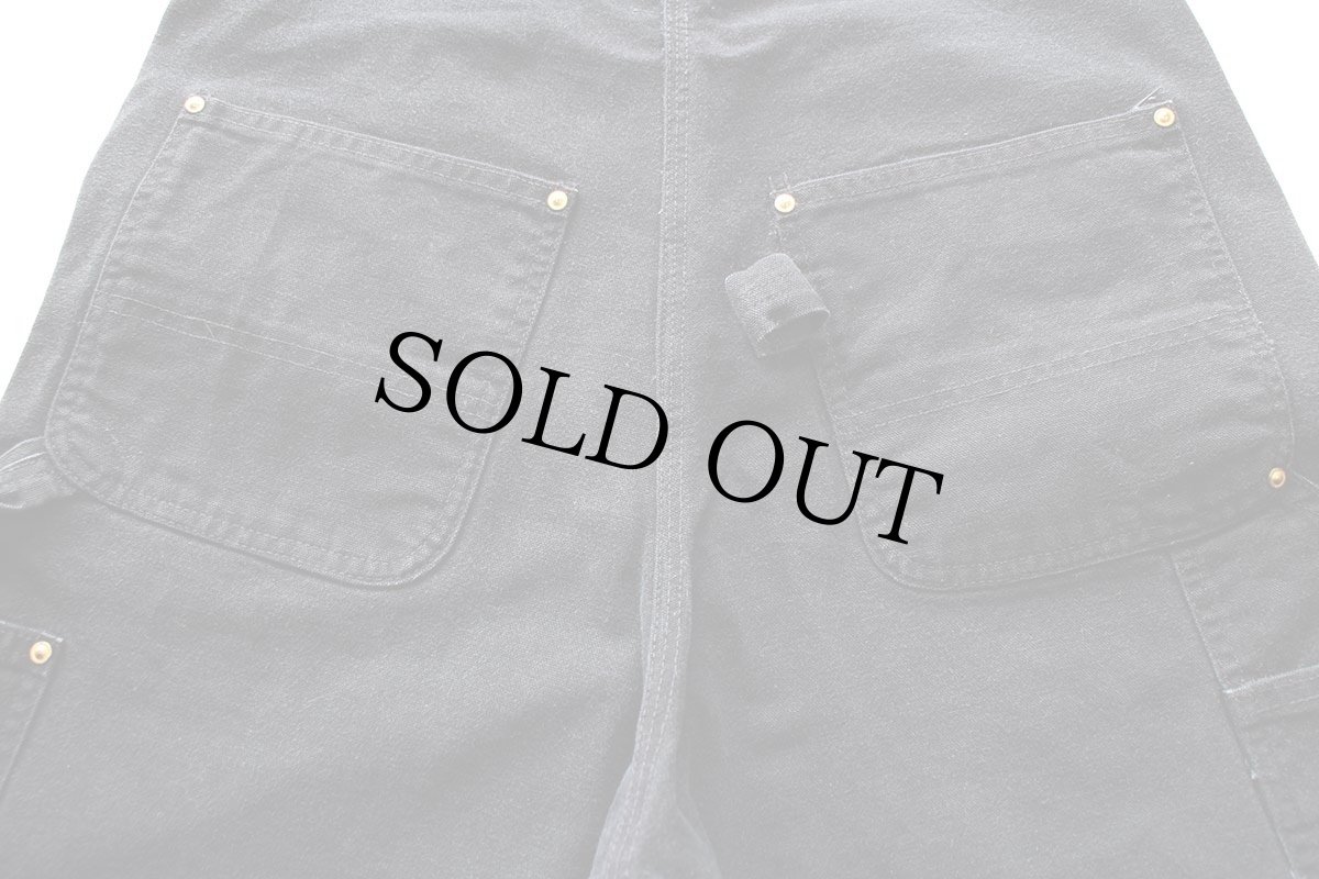 画像7: 00s carharttカーハート ダブルニー ダック地 オーバーオール 黒 W34 L30 (7)