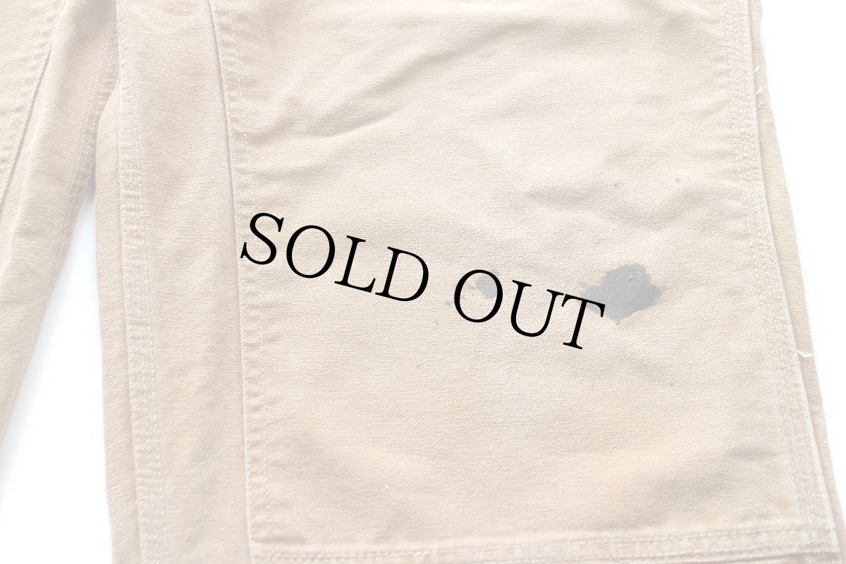 画像7: USA製 carharttカーハート ダブルニー ダック地 オーバーオール 茶 W44 L30 (7)