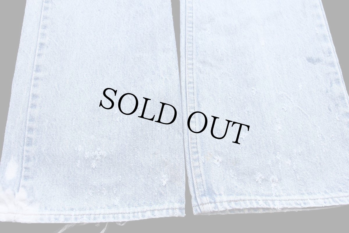 画像8: 80s USA製 Levi'sリーバイス 517 ブリーチ デニムパンツ ボロ W32★ブーツカット (8)