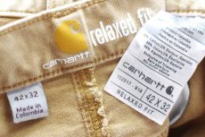 画像6: carharttカーハート ペンキ飛び ストレッチ ライトダック地 ワークパンツ ブラウン W42 L32 (6)