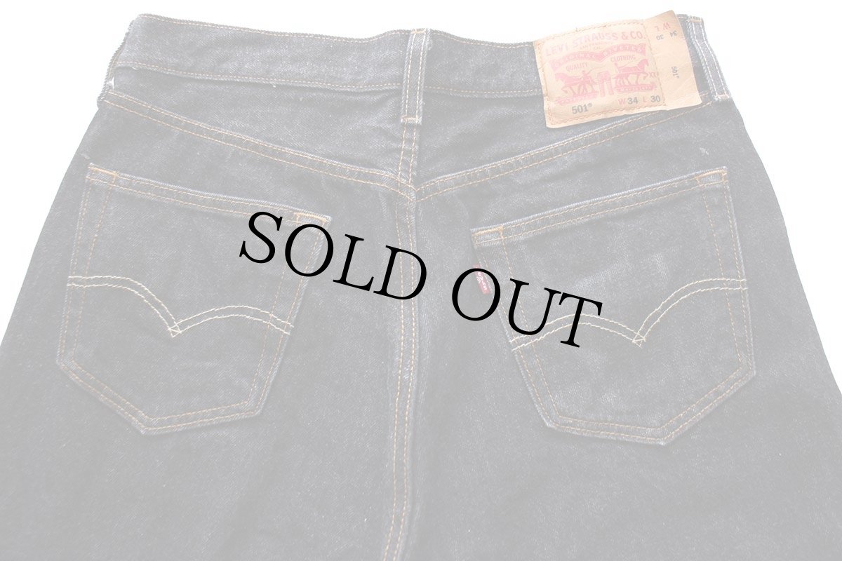 画像5: メキシコ製 Levi'sリーバイス 501 先染め ブラック デニムパンツ W34 (5)
