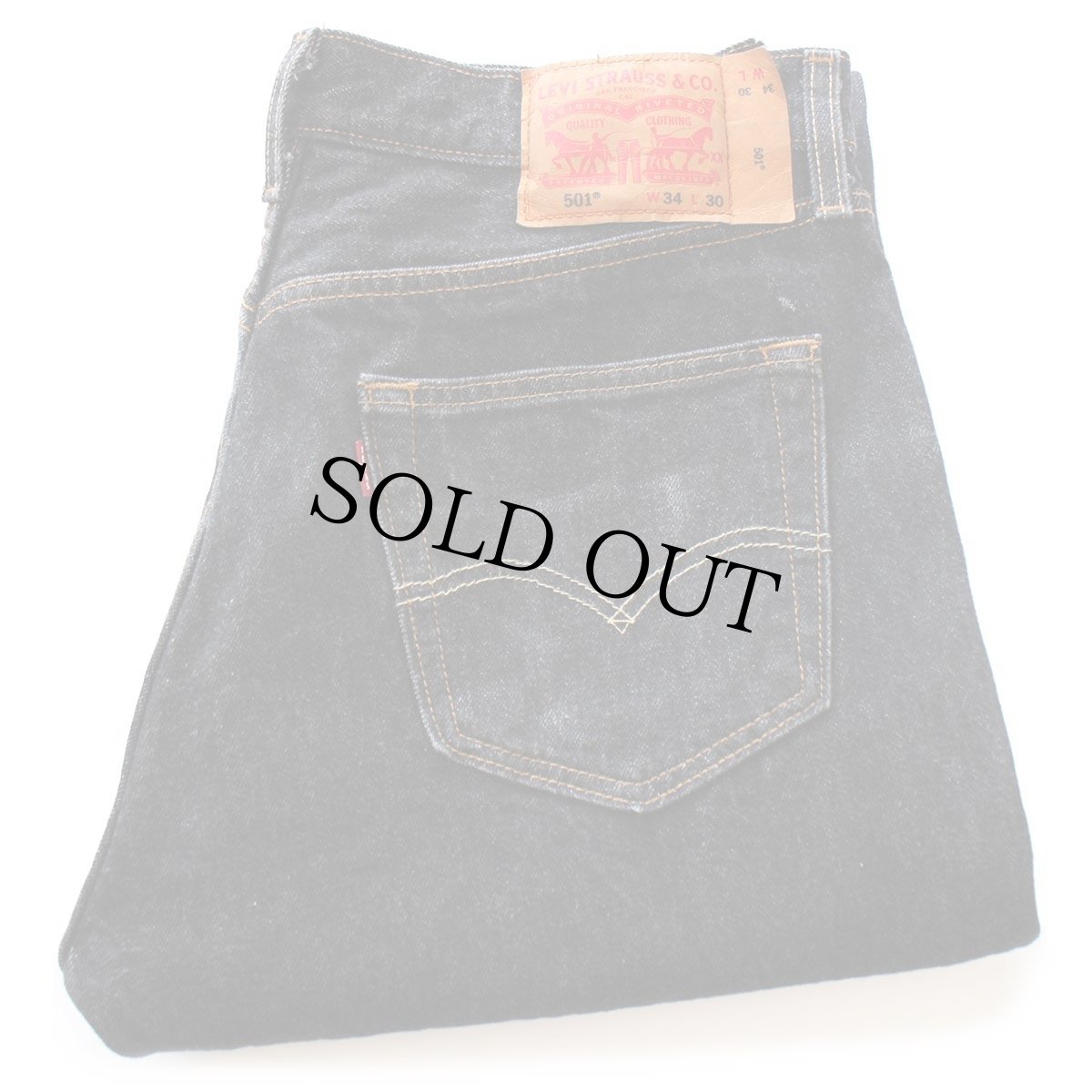画像1: メキシコ製 Levi'sリーバイス 501 先染め ブラック デニムパンツ W34 (1)